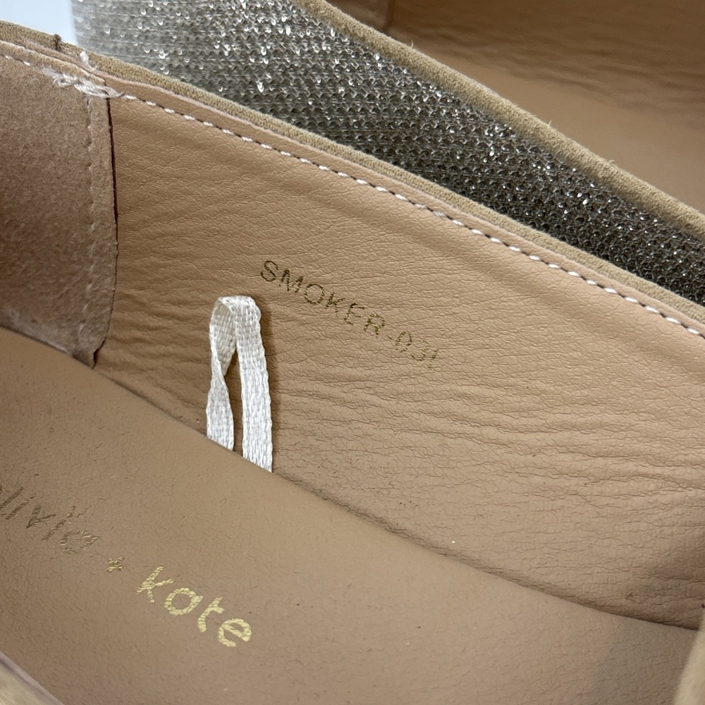 Olivia & Kate Women's Smoking Flat Gold Sparkle Glitter Size 9 Slip On SOLD OUT! - Picture 6 of 10